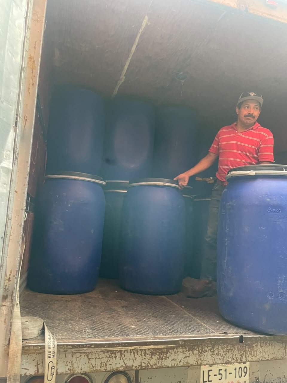 Entrega de tambos industriales